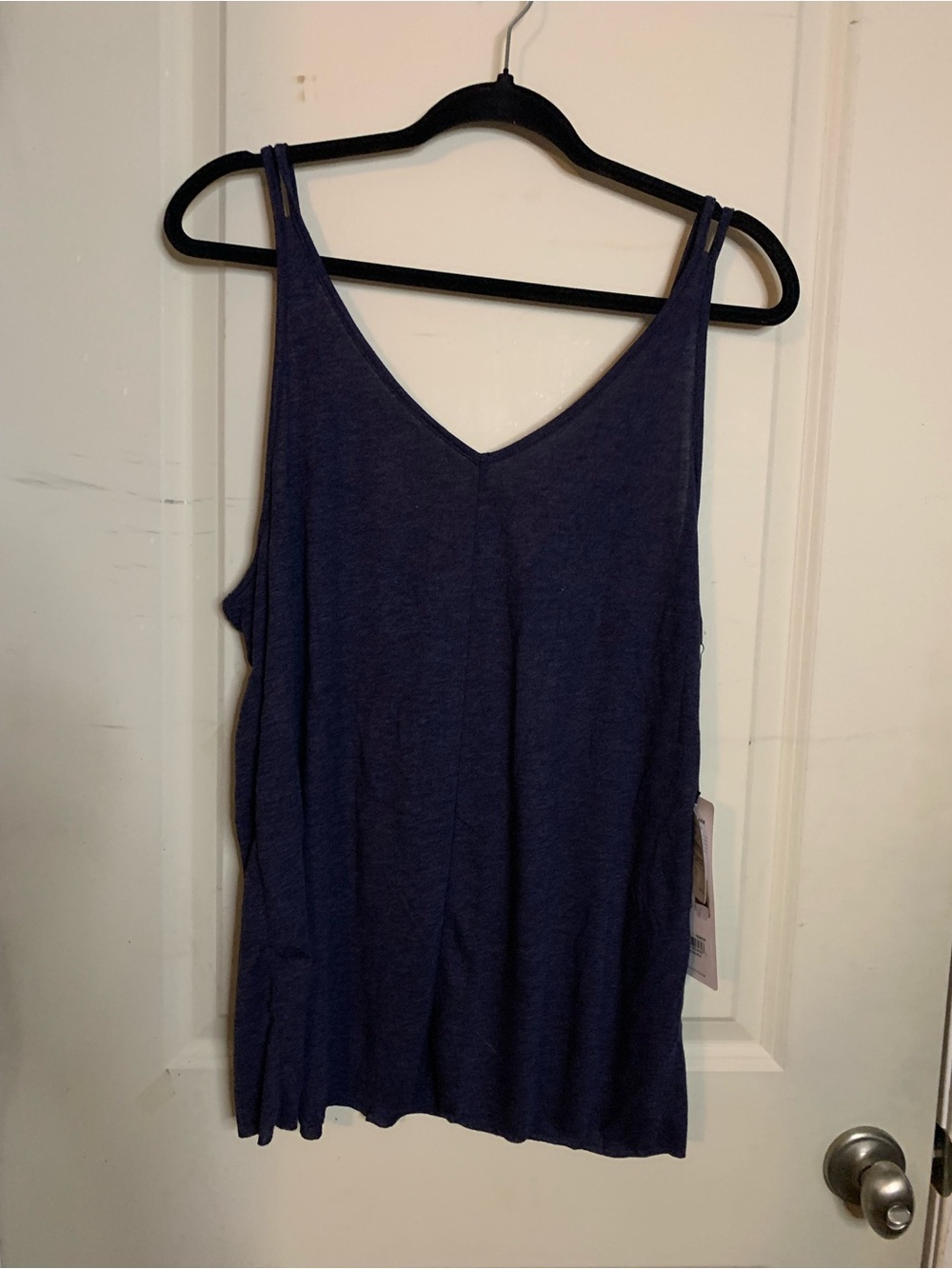 NWT ALO Yoga Navy Heather V-Neck Camisole Tank Top Sz Large